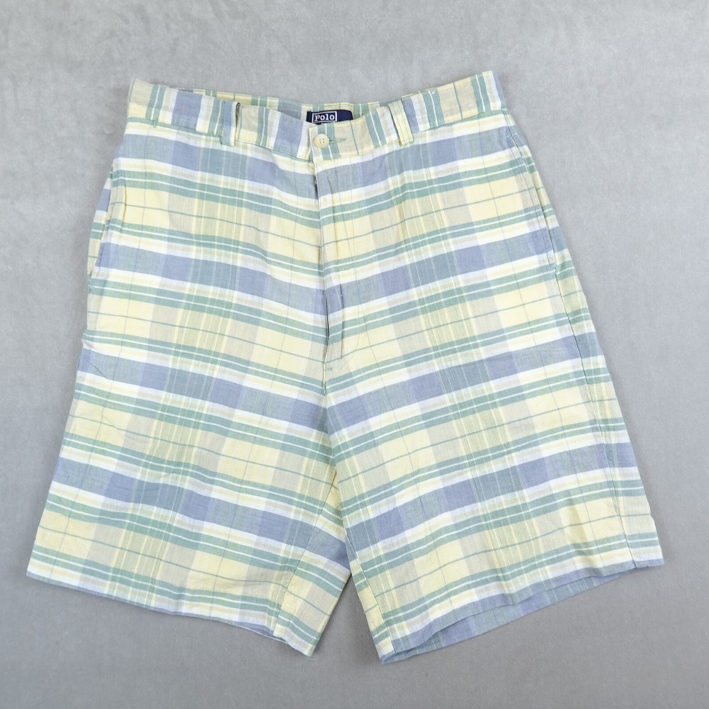 VTG Shorts Mens 30 Plaid Preppy Casual Light Made In USA